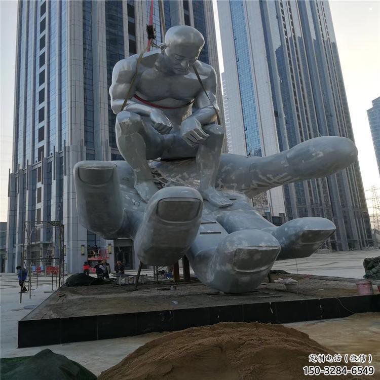 沉思者雕塑廠家，鍛造工藝，手托沉思者雕塑承接