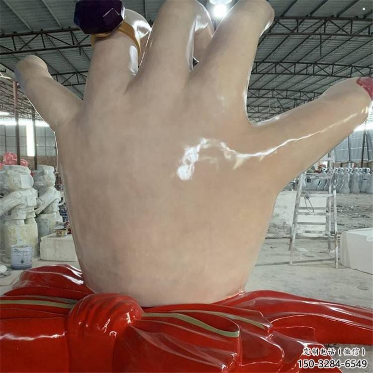手指雕塑廠家，彩鋼制作，大型不銹鋼手指雕塑定做