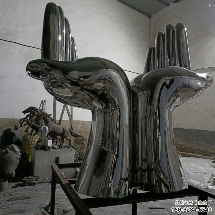 雙手雕塑批發，小區雕塑，不銹鋼雙手雕塑點擊