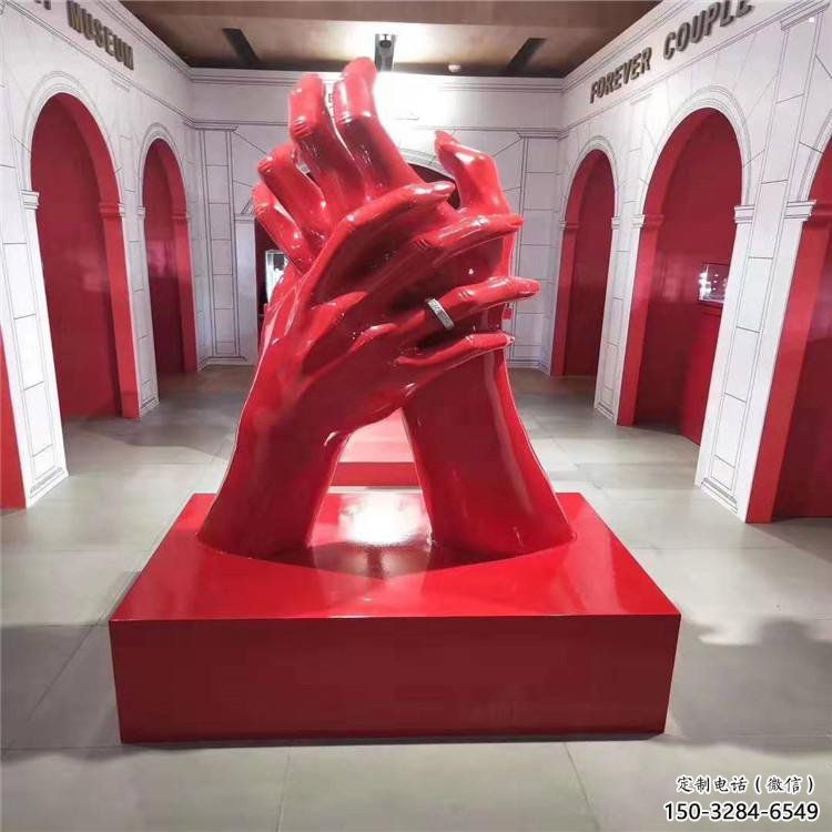 握手雕塑制作，歐式風格，地產不銹鋼握手雕塑優選