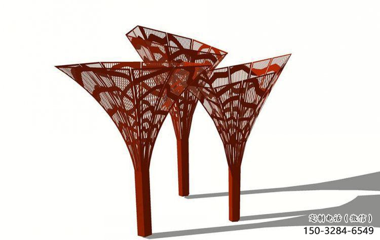 遮陽樹雕塑定制，小區雕塑，不銹鋼遮陽樹雕塑提供