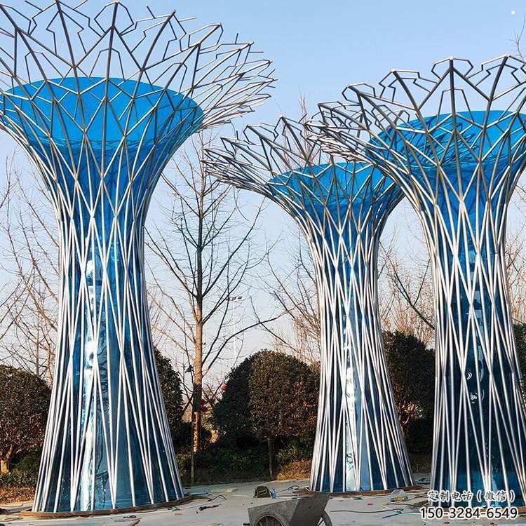 金屬鏤空樹雕塑承接，陸地擺件，烤漆鏤空樹雕塑制造商