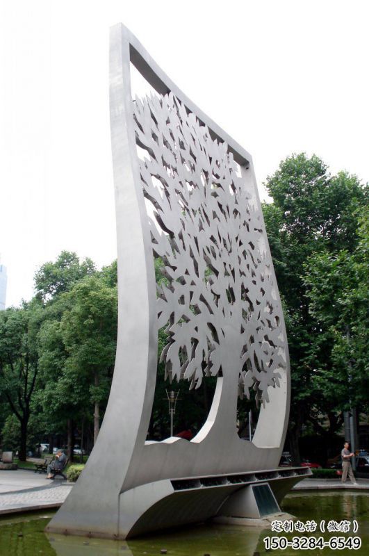 鏤空樹雕塑訂做，城市裝飾，景觀鏤空剪紙樹雕塑定制