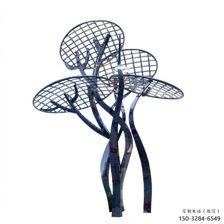 蘑菇樹雕塑廠家，標(biāo)識(shí)雕塑，鏤空蘑菇樹雕塑供給