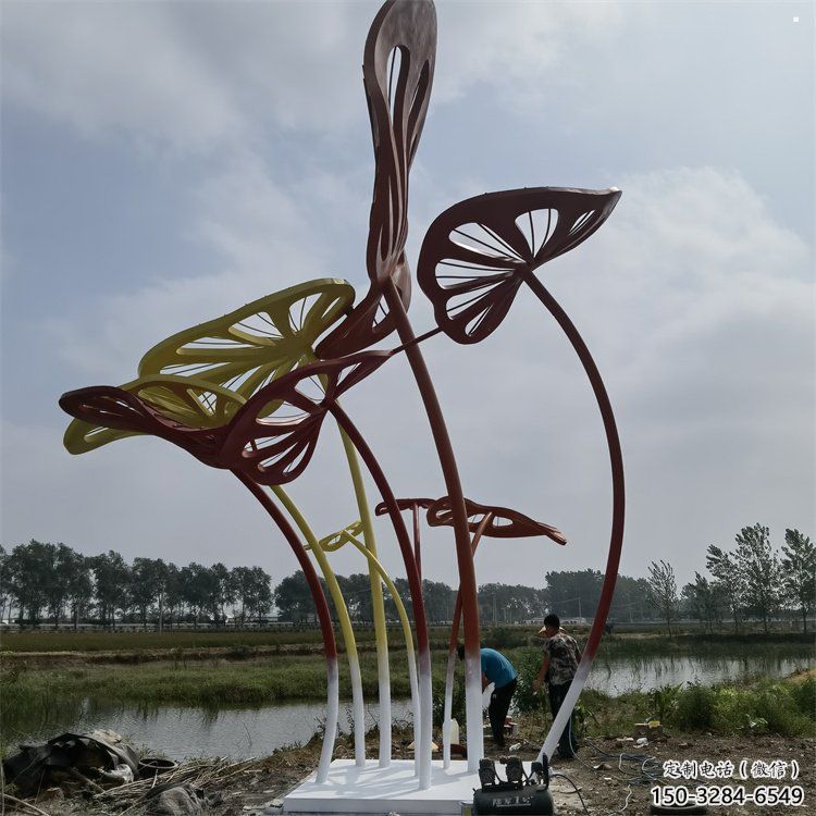 芭蕉葉雕塑常用，景觀概念，不銹鋼芭蕉葉雕塑生產