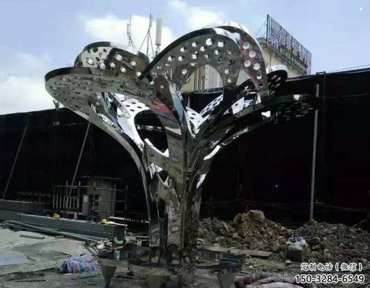 鏡面樹(shù)葉雕塑選用，透雕系列，現(xiàn)代不銹鋼鏡面樹(shù)葉雕塑優(yōu)價(jià)