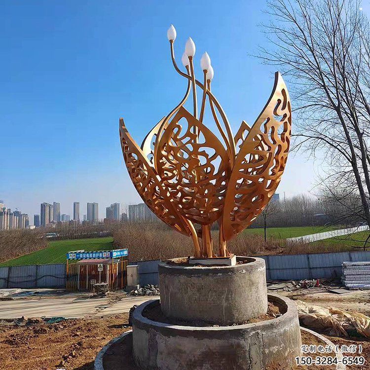 鏤空樹葉雕塑定價，廣場雕塑，烤漆樹葉雕塑優價