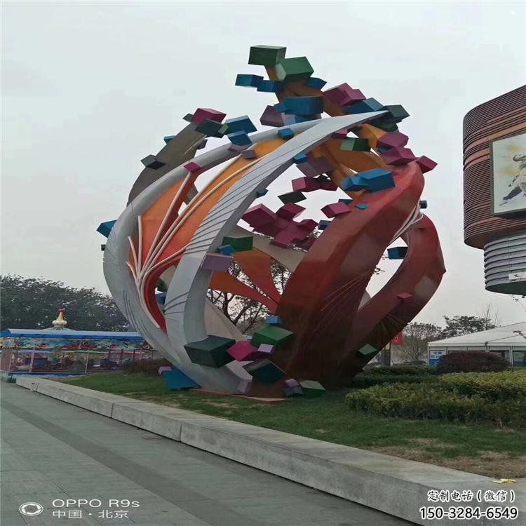 樹葉雕塑精選，市標(biāo)雕塑，金屬烤漆樹葉雕塑廠家