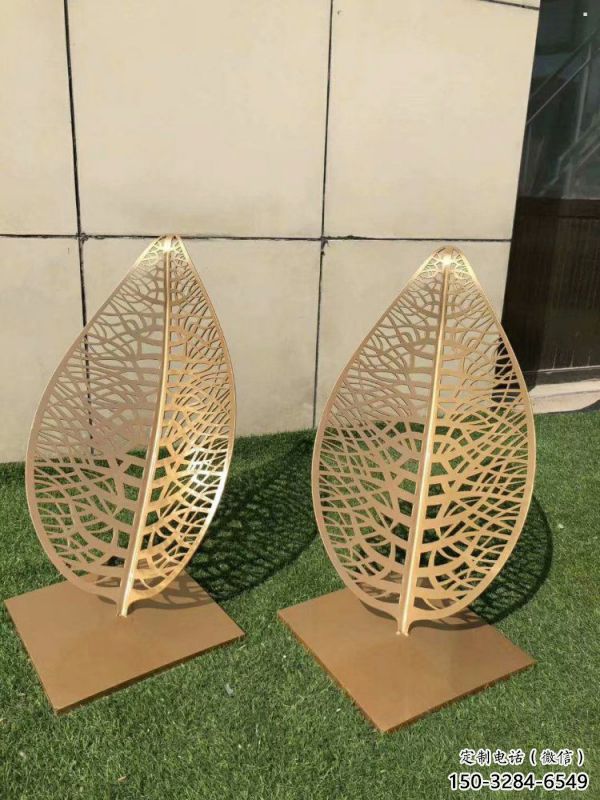 鏤空樹葉雕塑制造，小區雕塑，景觀鐵藝樹葉雕塑點擊