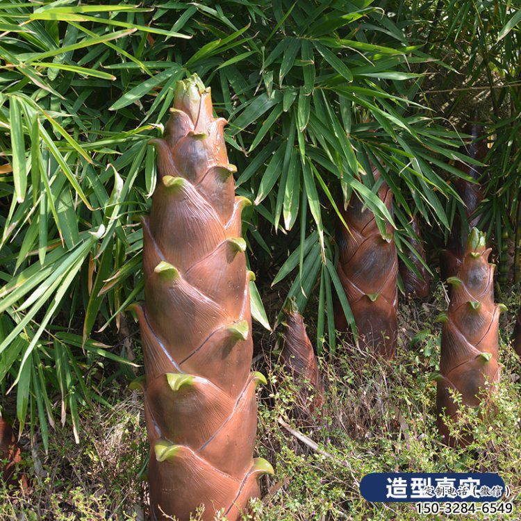 竹筍雕塑訂做，景觀雕塑，彩繪不銹鋼竹筍雕塑提供