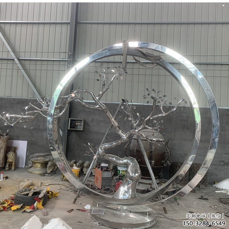 梅花樹雕塑精選，美陳雕塑，不銹鋼梅花樹雕塑供給