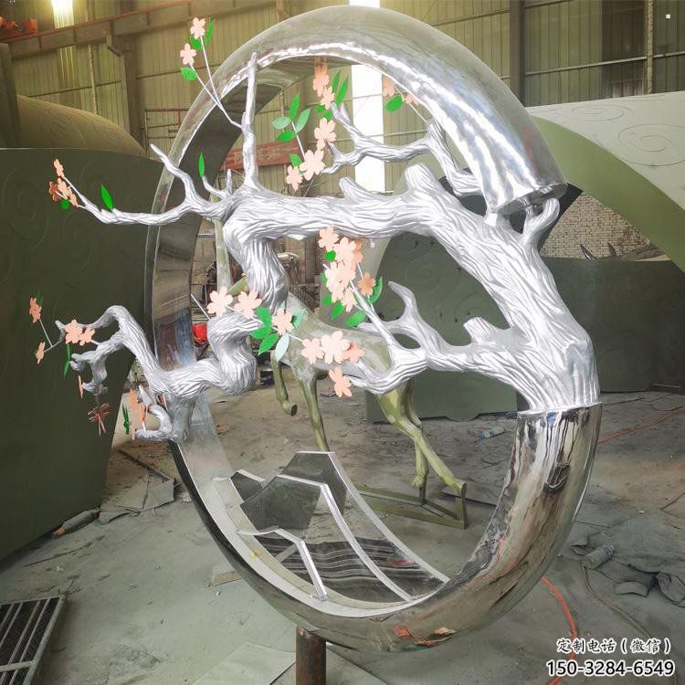 梅花樹雕塑選定，美陳雕塑，不銹鋼梅花樹雕塑工廠