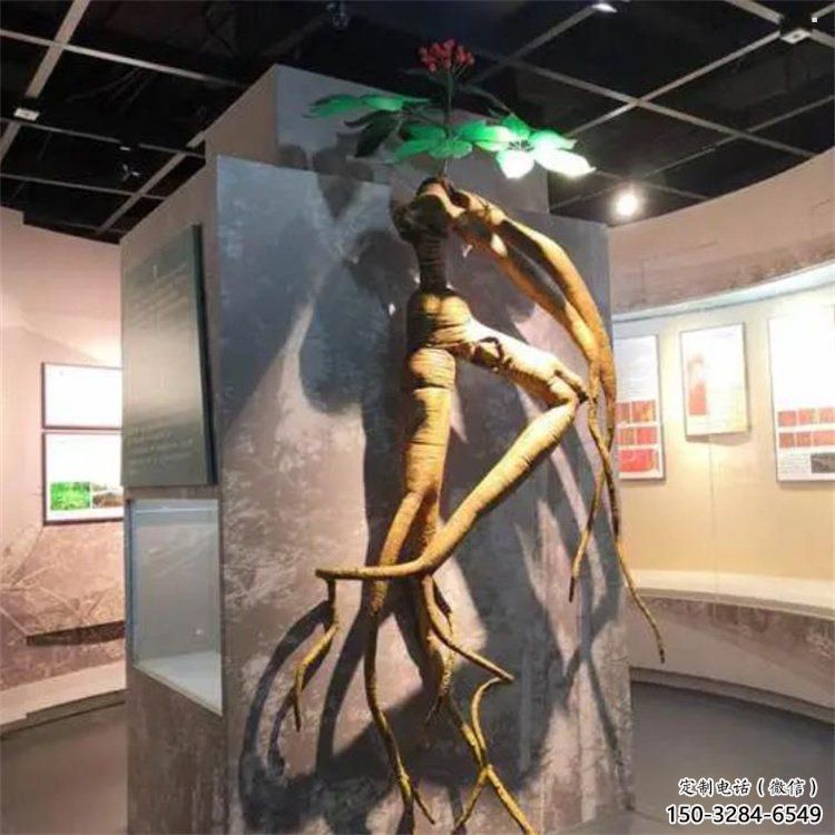 人參雕塑承接，形象組合，室外人參樹雕塑廠家