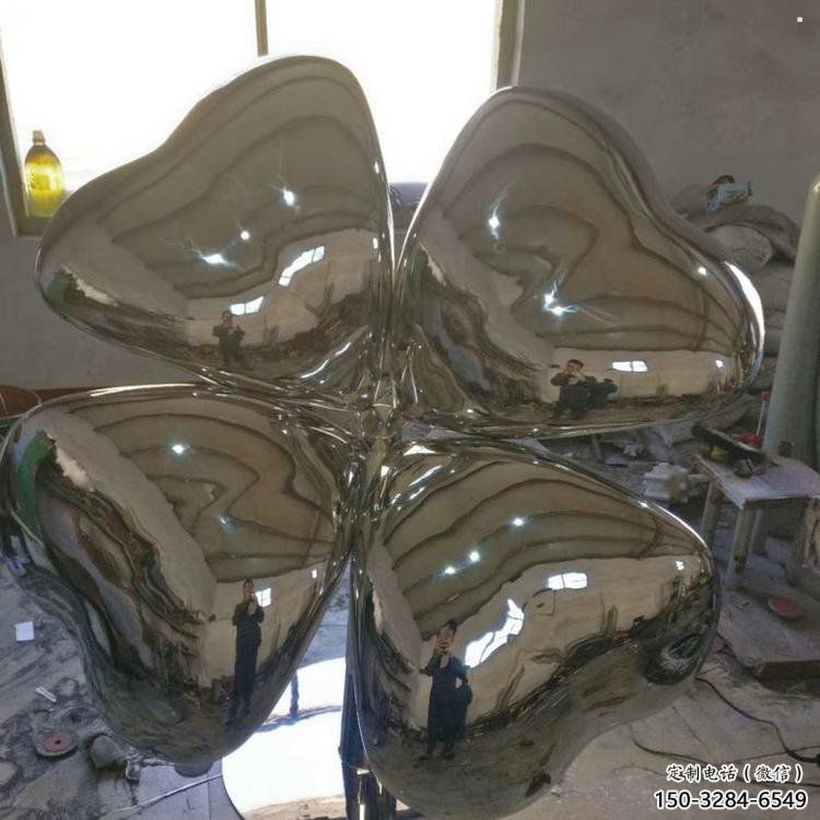 四葉草雕塑制造，廣場雕塑，不銹鋼四葉草雕塑訂做