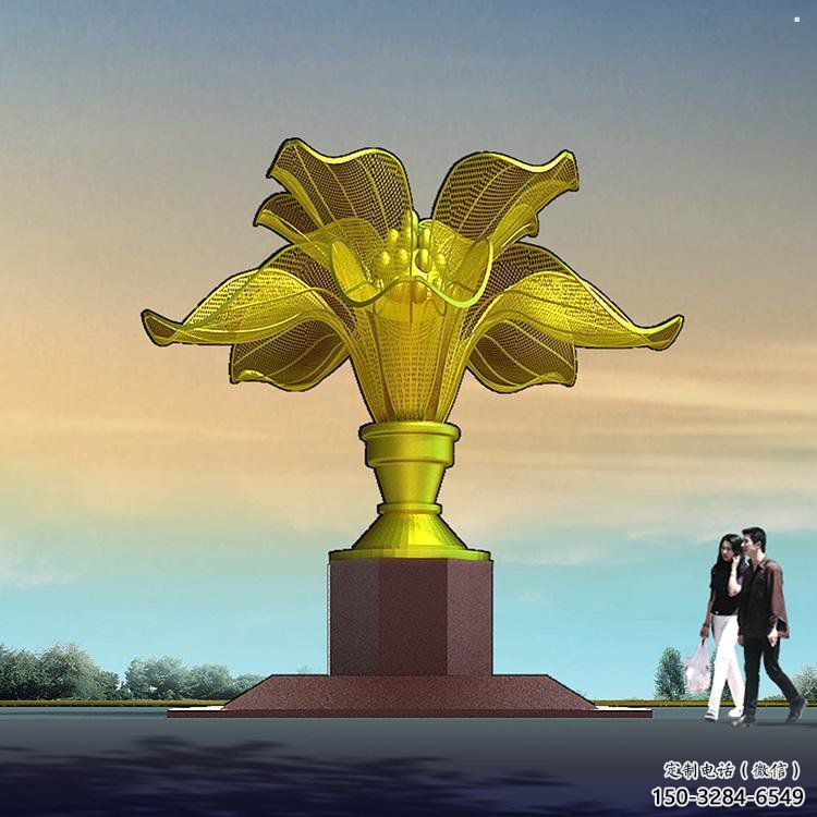 發(fā)財樹雕塑服務(wù)商，街道標識，發(fā)財樹雕塑定制廠家