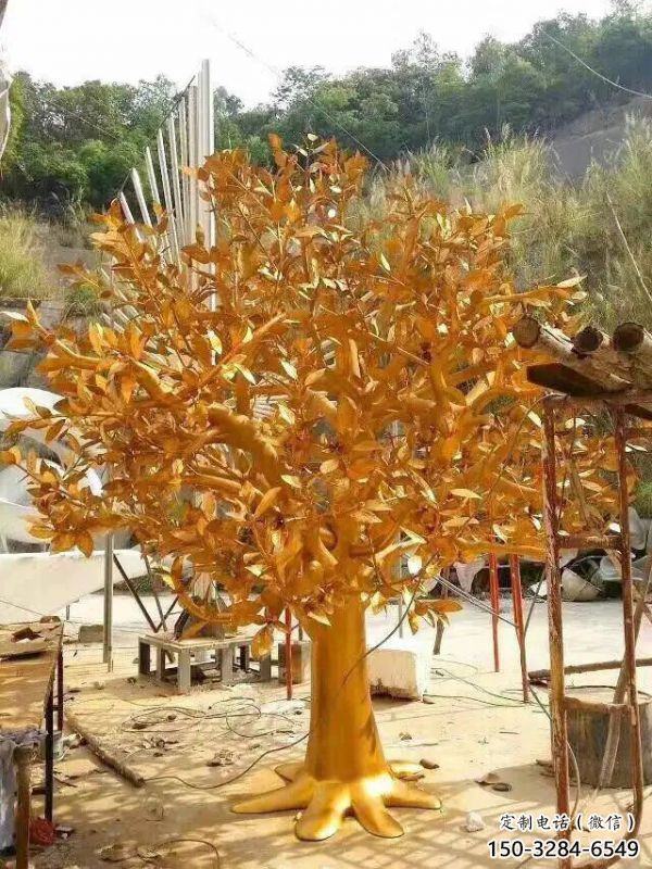 發(fā)財樹雕塑提供，白鋼構件，不銹鋼發(fā)財樹雕塑生產(chǎn)