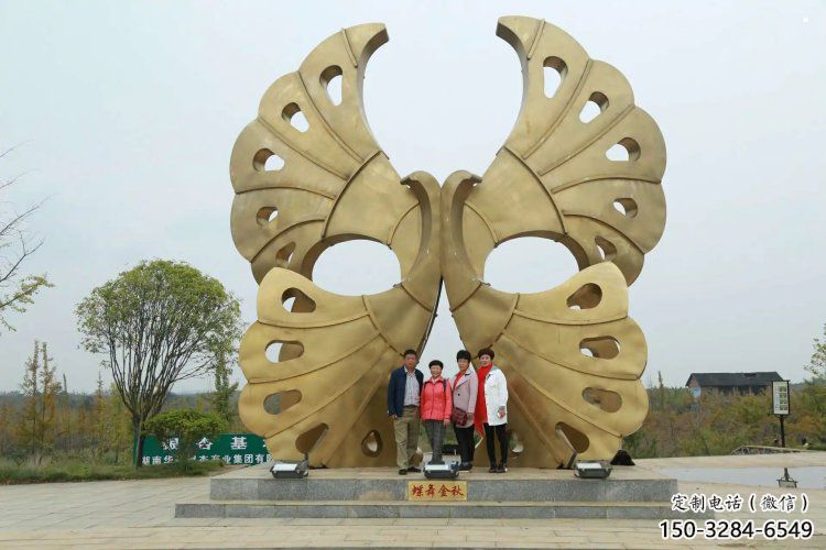 銀杏葉雕塑定制，露天雕塑，不銹鋼銀杏葉雕塑廠家