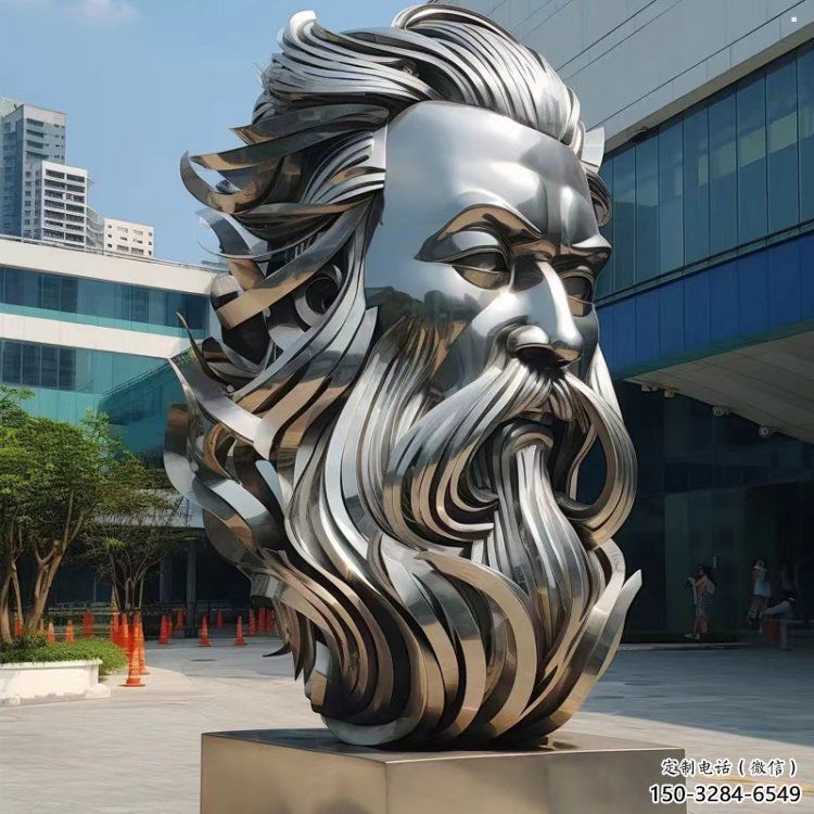 白鋼人頭像雕塑制造，歐式風格，鏡面人頭像雕塑廠家供給