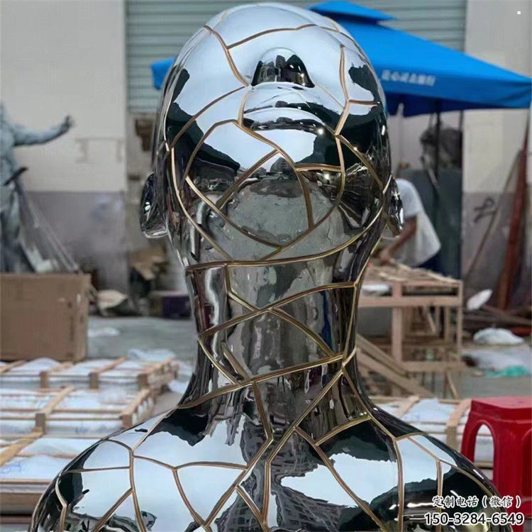 白鋼人頭像雕塑制造商，鋼管組合，鏡面人頭像雕塑優選