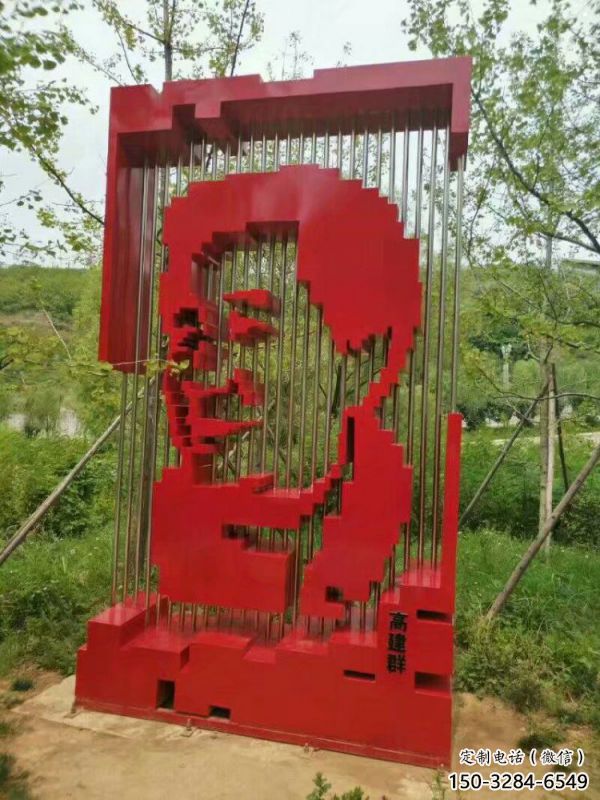 鏤空人頭像雕塑制造商，城區小品，烤漆人頭像雕塑定制