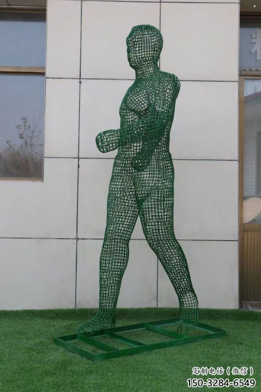 鏤空體育人物雕塑優價，鋼管組合，鐵藝運動員雕塑廠家