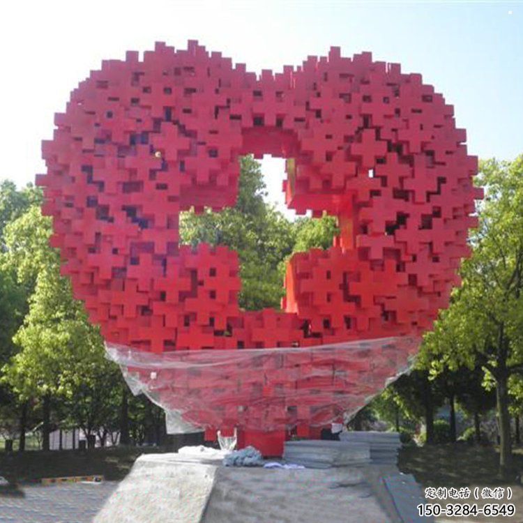 愛心雕塑通用，花園小品，廣場不銹鋼愛心雕塑優價