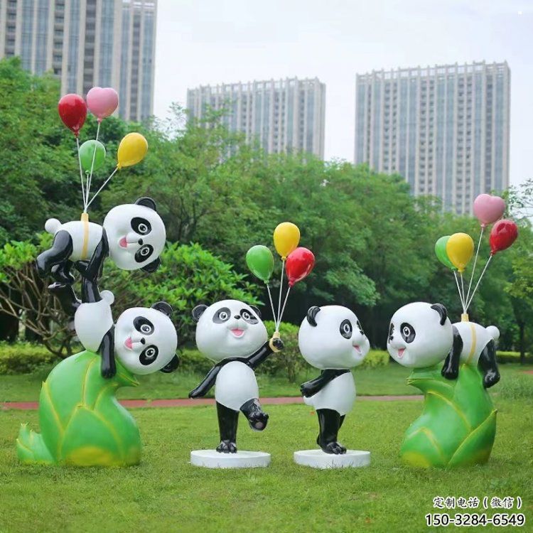 商業(yè)熊貓雕塑供應(yīng)，城區(qū)小品，卡通熊貓雕塑制造商