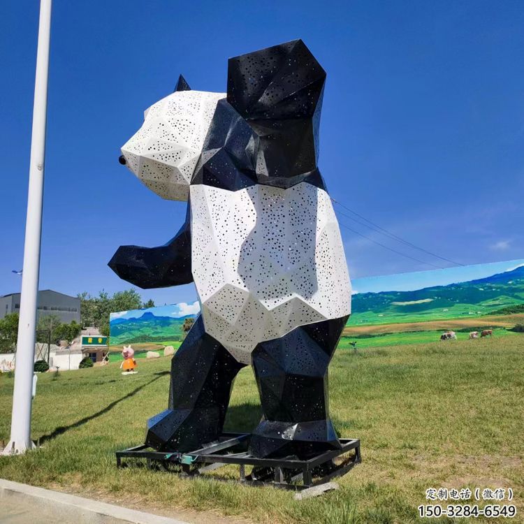 廣場熊貓雕塑批發，廣場系列，切面熊貓雕塑廠定價