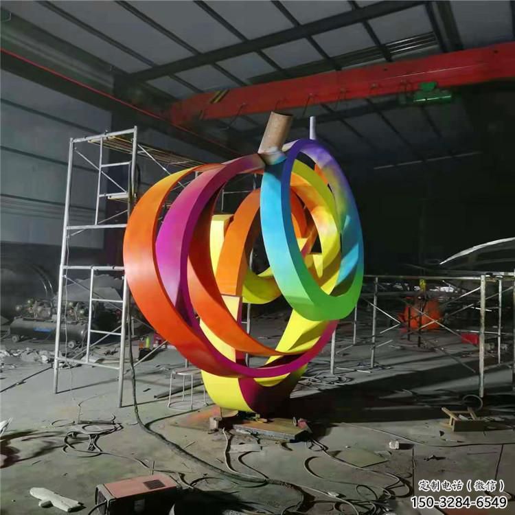 雙環雕塑常用，景觀概念，不銹鋼雙環雕塑廠家展品