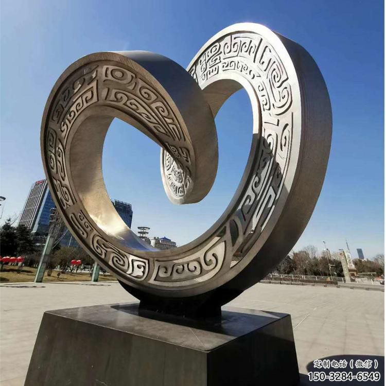 大型雙環雕塑常用，戶外擺放，不銹鋼雙環雕塑專供