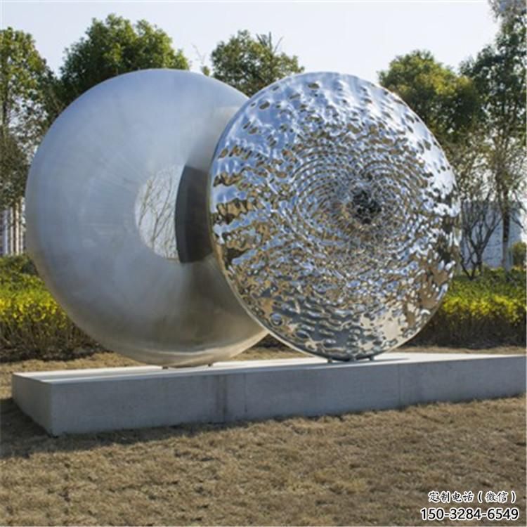雙環雕塑觀賞型，公園小品，不銹鋼雙環雕塑常用