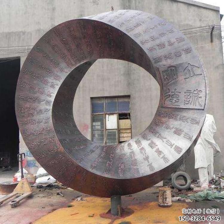 雙環(huán)雕塑選用，街道標(biāo)識(shí)，不銹鋼雙環(huán)雕塑批發(fā)