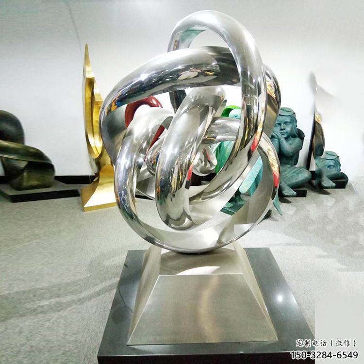 雙環(huán)雕塑選定，美陳雕塑，現(xiàn)代不銹鋼雙環(huán)雕塑優(yōu)選