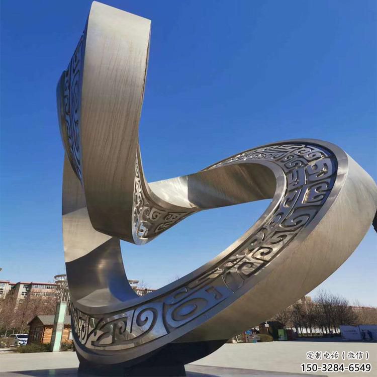 雙環雕塑制造商，城市雕塑，不銹鋼雙環雕塑觀賞型