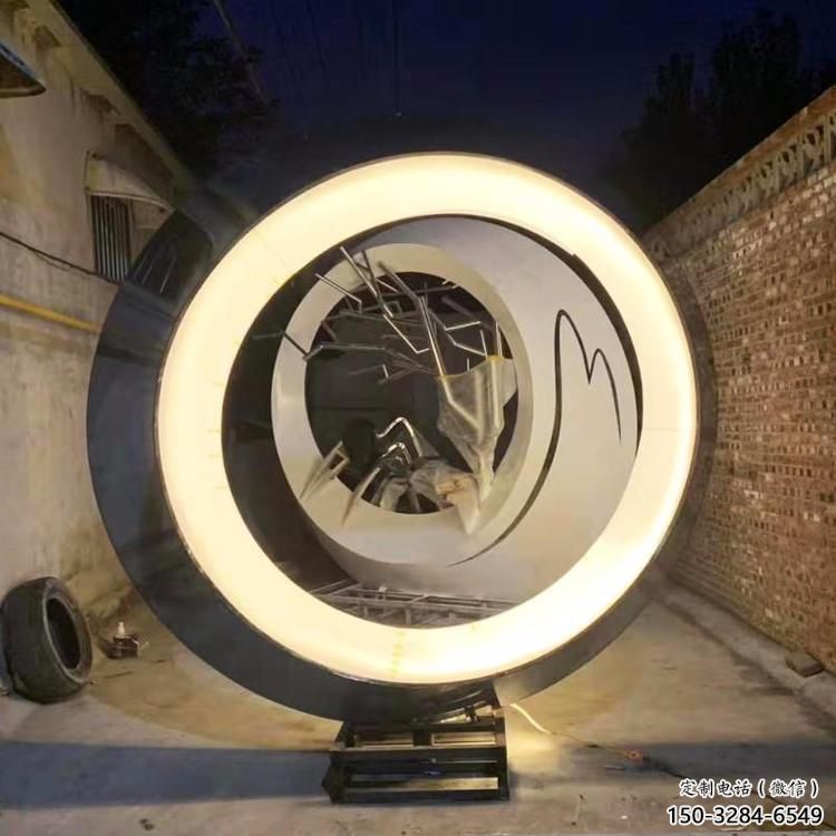 圓環雕塑選用，美陳雕塑，不銹鋼圓環雕塑專供