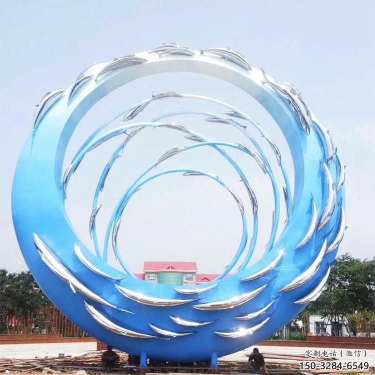 景區圓環雕塑觀賞型，公園小品，別墅烤漆圓環雕塑生產商