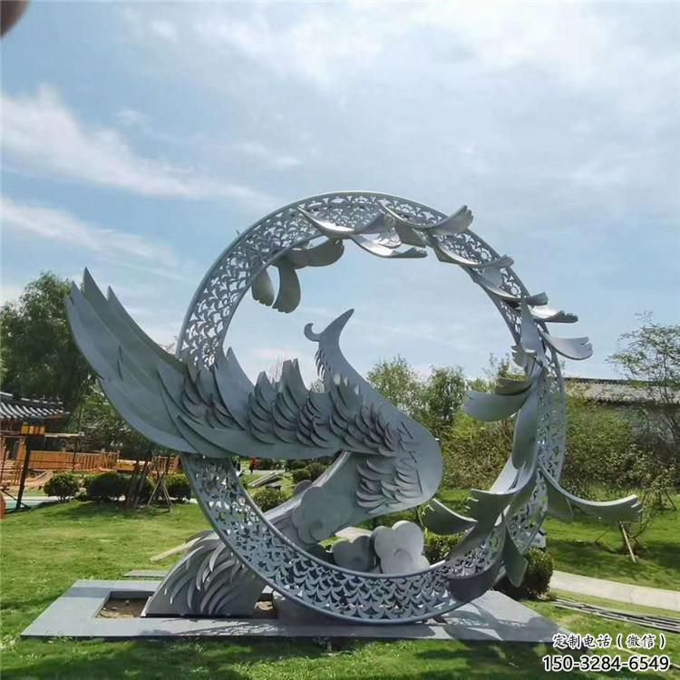 小圓環(huán)雕塑承接，景區(qū)案例，烤漆圓環(huán)雕塑承接