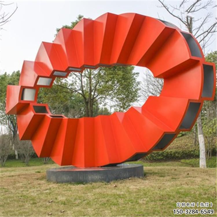 小圓環(huán)雕塑生產商，街頭藝術，藝術烤漆圓環(huán)雕塑精選