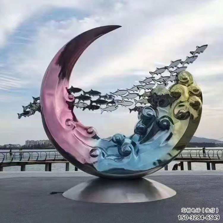 圓環(huán)雕塑制作，村標(biāo)概念，烤漆圓環(huán)雕塑專供