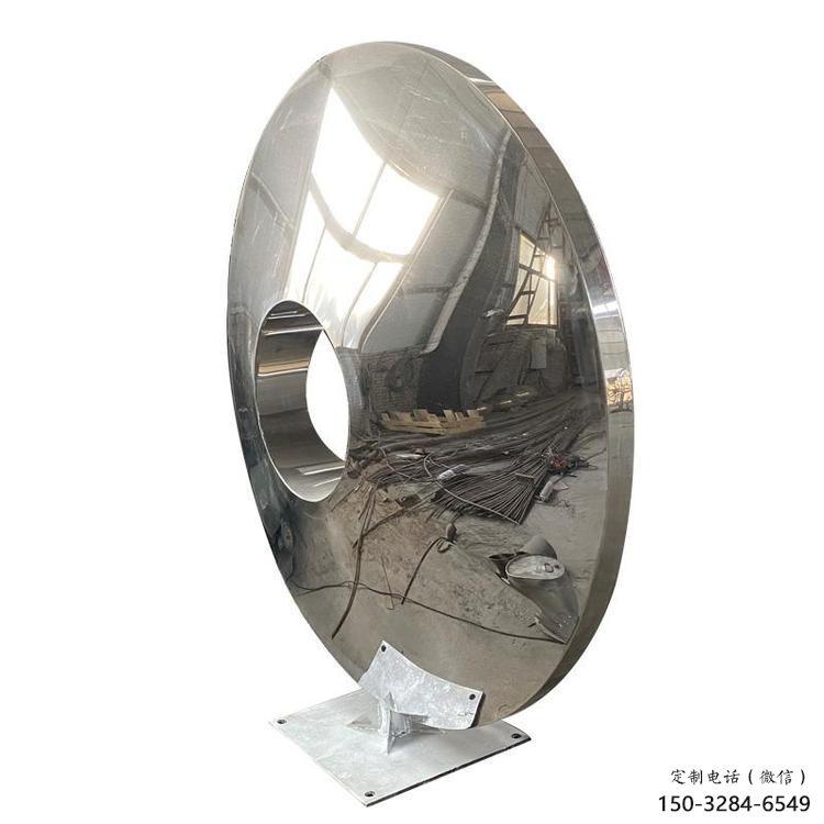 圓環雕塑供需，室外軟裝，金屬不銹鋼圓鏡雕塑制作