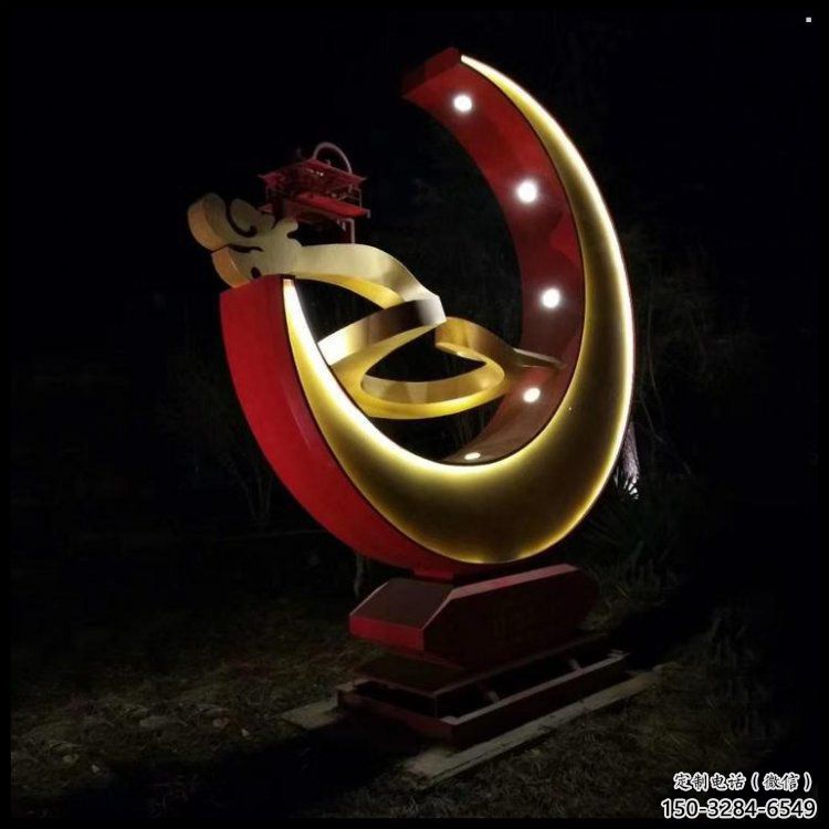 月亮雕塑制造，街景小品，景觀鏤空月亮雕塑優(yōu)價(jià)