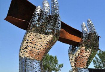 雙手雕塑定制，城市裝飾，花園不銹鋼雙手雕塑承接