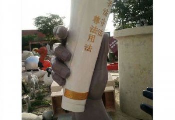 手卷雕塑異型廠家，城市裝飾，玻璃鋼手卷雕塑定做