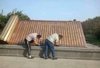 書卷雕塑，仿古景觀雕塑，仿古擺件