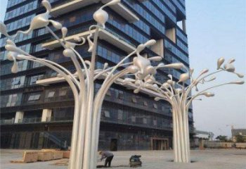 風鈴樹雕塑定做，廣場系列，不銹鋼風鈴樹雕塑制作