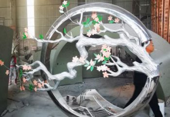 梅花樹(shù)雕塑廠家，花園小品，不銹鋼梅花樹(shù)雕塑精選