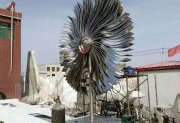 樹雕塑制造廠家，村標概念，不銹鋼樹雕塑制作