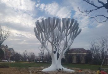 發財樹雕塑，地標擺件，不銹鋼發財樹雕塑選用