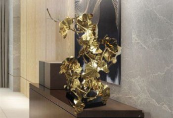 銀杏葉雕塑生產，城區小品，不銹鋼銀杏葉雕塑標準