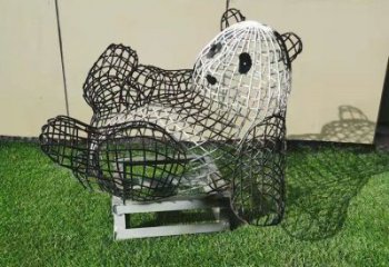 熊貓雕塑制作，標識雕塑，鏤空熊貓雕塑廠家優選